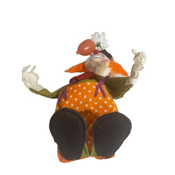 Vintage 1990 Annalee Doll 10" Hobo Circus Clown with Orange Hair, Balloon, & Tag - Picture 14 of 16